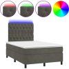 Box spring postel s matrací a LED 120x190 cm samet [3270334] (Barva Růžová)