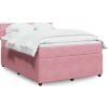 Box spring postel s matrací 140x190 cm samet [3287734] (Barva Světle šedá)
