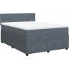 Box spring postel s matrací 140x190 cm samet [3287734] (Barva Světle šedá)