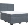 Box spring postel s matrací 140x190 cm samet [3293200] (Barva Světle šedá)