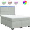 Box spring postel s matrací 140x190 cm samet [3293200] (Barva Světle šedá)