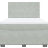 Box spring postel s matrací 140x190 cm samet [3293200] (Barva Světle šedá)