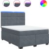 Box spring postel s matrací 140x190 cm samet [3293207] (Barva Tmavě šedá)