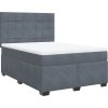 Box spring postel s matrací 140x190 cm samet [3293207] (Barva Tmavě šedá)