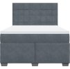Box spring postel s matrací 140x190 cm samet [3293207] (Barva Tmavě šedá)