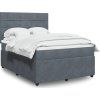 Box spring postel s matrací tmavě 140x190 cm samet [3292334] (Barva Světle šedá)