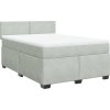 Box spring postel s matrací 140x190 cm samet [3288600] (Barva Světle šedá)