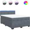 Box spring postel s matrací 140x190 cm samet [3288600] (Barva Světle šedá)