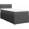 Box spring postel s matrací 80 x 200 cm textil [3287291] (Barva Tmavě šedá)