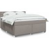 Box spring postel s matrací 180 x 200 cm textil [3288282] (Barva Tmavě šedá)