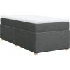 Box spring postel s matrací 100 x 200 cm textil [3285353] (Barva Tmavě šedá)