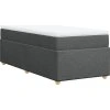 Box spring postel s matrací 100 x 200 cm textil [3285353] (Barva Tmavě šedá)