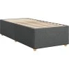 Box spring postel s matrací 100 x 200 cm textil [3285353] (Barva Tmavě šedá)