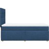 Box spring postel s matrací 100 x 200 cm textil [3291197] (Barva Modrá)