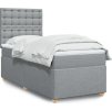 Box spring postel s matrací 100 x 200 cm textil [3291211] (Barva Modrá)