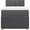Box spring postel s matrací 100 x 200 cm textil [3289668] (Barva Tmavě šedá)
