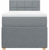 Box spring postel s matrací 100 x 200 cm textil [3289668] (Barva Tmavě šedá)