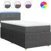 Box spring postel s matrací 100 x 200 cm textil [3289668] (Barva Tmavě šedá)
