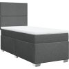 Box spring postel s matrací 100 x 200 cm textil [3290393] (Barva Tmavě šedá)