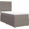 Box spring postel s matrací 100 x 200 cm textil [3294267] (Barva Světle šedá)