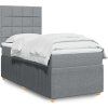 Box spring postel s matrací 100 x 200 cm textil [3294267] (Barva Světle šedá)