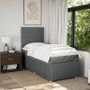 Box spring postel s matrací 100 x 200 cm textil [3294267] (Barva Světle šedá)