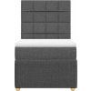 Box spring postel s matrací 100 x 200 cm textil [3294267] (Barva Světle šedá)
