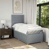 Box spring postel s matrací 100 x 200 cm textil [3294267] (Barva Světle šedá)