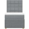 Box spring postel s matrací 100 x 200 cm textil [3294267] (Barva Světle šedá)