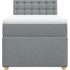 Box spring postel s matrací 100 x 200 cm textil [3286606] (Barva Tmavě šedá)