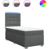 Box spring postel s matrací 100 x 200 cm textil [3292700] (Barva Tmavě šedá)