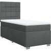 Box spring postel s matrací 100 x 200 cm textil [3292700] (Barva Tmavě šedá)