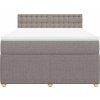 Box spring postel s matrací 140x190 cm textil [3287465] (Barva Světle šedá)