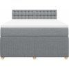 Box spring postel s matrací 140x190 cm textil [3287465] (Barva Světle šedá)
