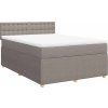 Box spring postel s matrací 140x190 cm textil [3287465] (Barva Světle šedá)