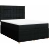 Box spring postel s matrací 140x190 cm textil [3292053] (Barva Černá)