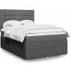 Box spring postel s matrací 140x190 cm textil [3292053] (Barva Černá)