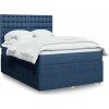 Box spring postel s matrací 140x190 cm textil [3292070] (Barva Krémová)