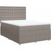 Box spring postel s matrací 140x190 cm textil [3292070] (Barva Krémová)