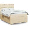 Box spring postel s matrací 140x190 cm textil [3292070] (Barva Krémová)