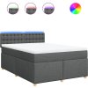 Box spring postel s matrací 140x190 cm textil [3288990] (Barva Tmavě šedá)