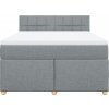 Box spring postel s matrací 140x190 cm textil [3286676] (Barva Tmavě šedá)