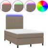 Box spring postel s matrací a LED 120x190 cm textil [3270212] (Barva Tmavě šedá)