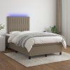 Box spring postel s matrací a LED 120x190 cm textil [3270212] (Barva Tmavě šedá)