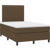 Box spring postel s matrací a LED 120x190 cm textil [3270212] (Barva Tmavě šedá)