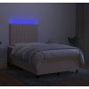 Box spring postel s matrací a LED 120x190 cm textil [3270212] (Barva Tmavě šedá)