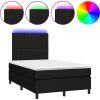 Box spring postel s matrací a LED 120x190 cm textil [3270212] (Barva Tmavě šedá)