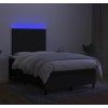 Box spring postel s matrací a LED 120x190 cm textil [3270212] (Barva Tmavě šedá)