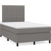 Box spring postel s matrací a LED 120x190 cm textil [3270212] (Barva Tmavě šedá)