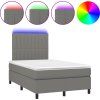 Box spring postel s matrací a LED 120x190 cm textil [3270212] (Barva Tmavě šedá)